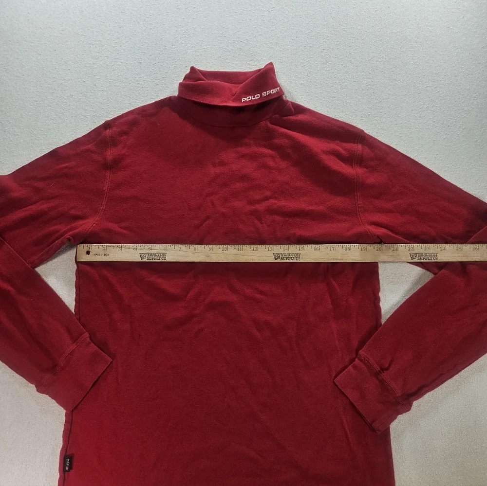 Polo Sport Turtleneck Large Red Y2K Cotton - Picture 4 of 7
